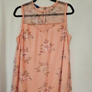 Apt. 9 Womens Multicolor Floral Sleeveless Round Neck Blouse Top Size XL